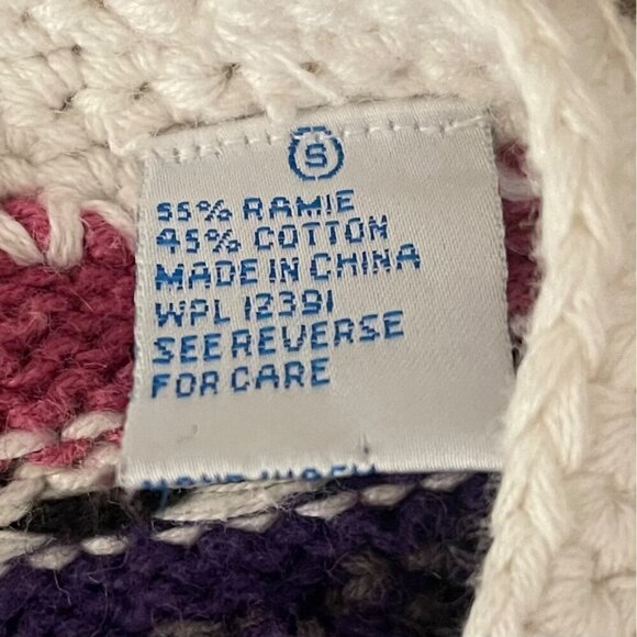 Vtg Northern Isles Hand Knit Cardigan Sweater Sz S Cottagecore Patchwork 90s - Picture 4 of 16